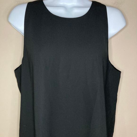 Vince Bonded Laser Black Tank Side Split Keyhole Back High Neck NWT Size Large - Picture 7 of 16